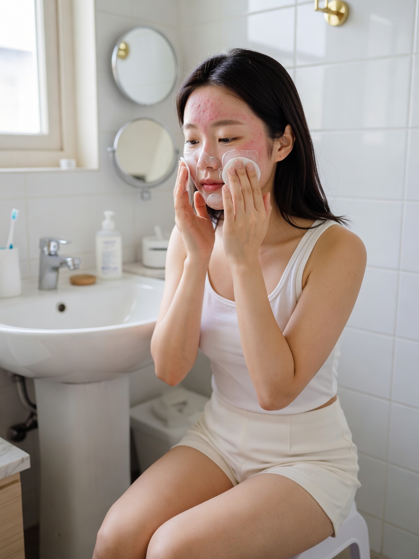 서면 피부과 추천 후 여드름 치료 회복 중인 모습