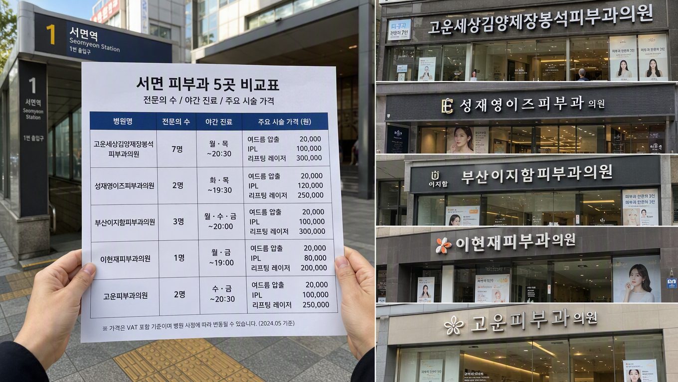 서면 피부과 추천을 받기 전에 확인할 증상과 비용
