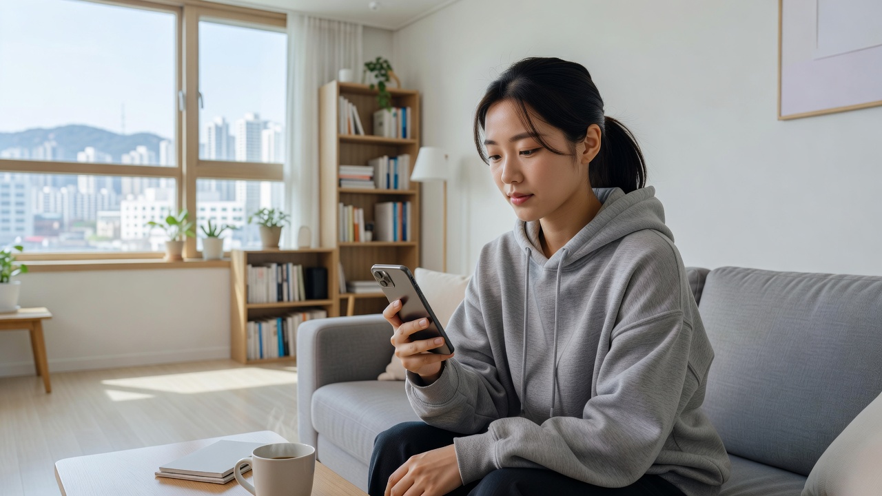 서면 피부과의원 온라인 예약을 진행하는 모습