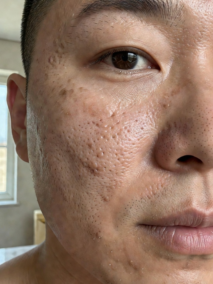 피부 관리법 남자 색소침착과 트러블 흔적 사진